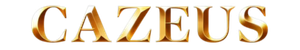 Cazeus casino logo in het wit