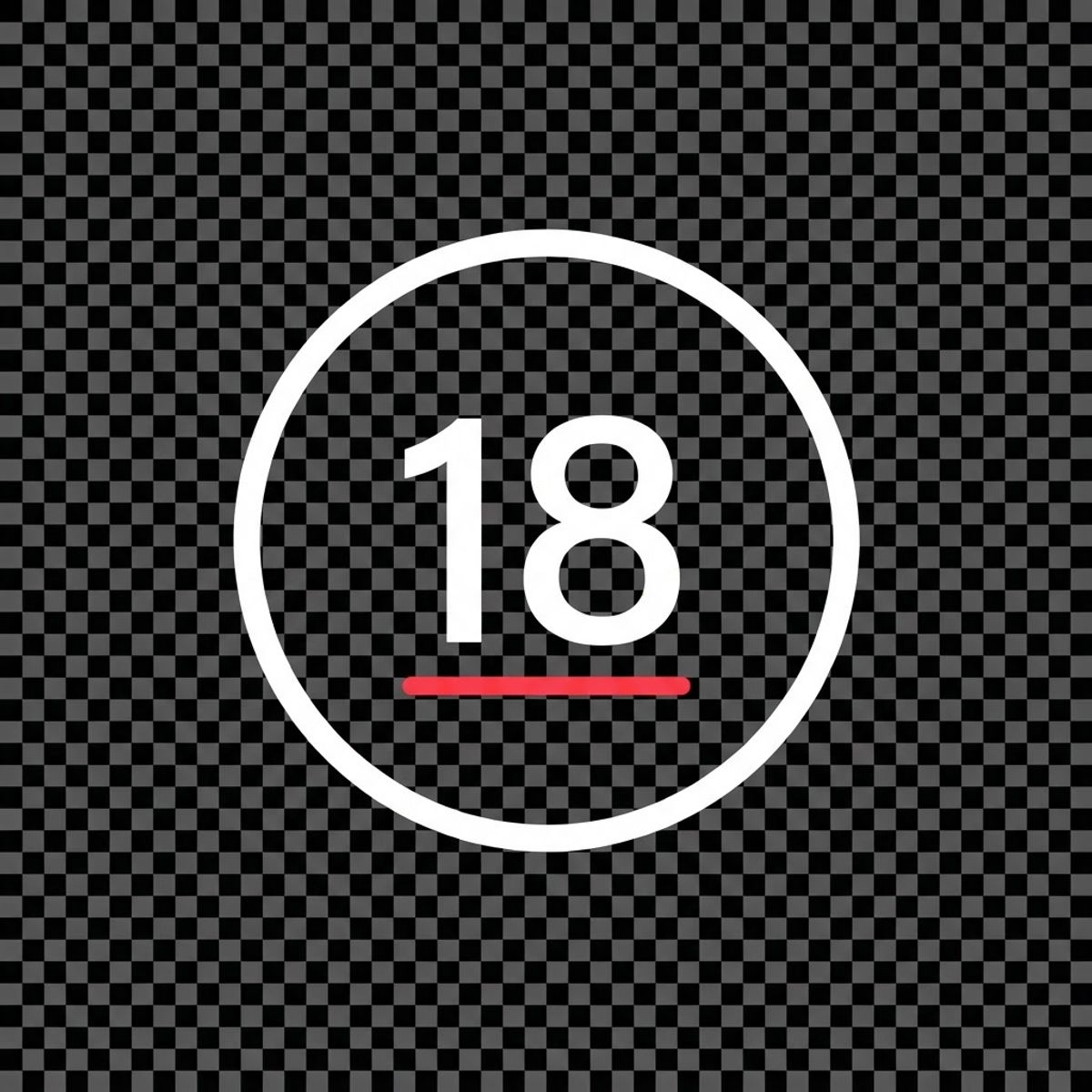 18+ leeftijdsgrenswaarschuwing badge