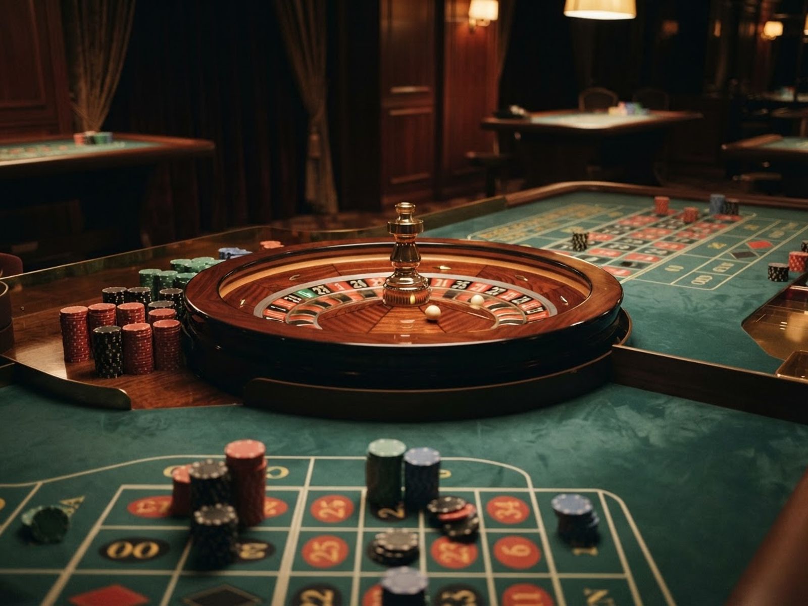 Live roulettewiel aan de casinotafel